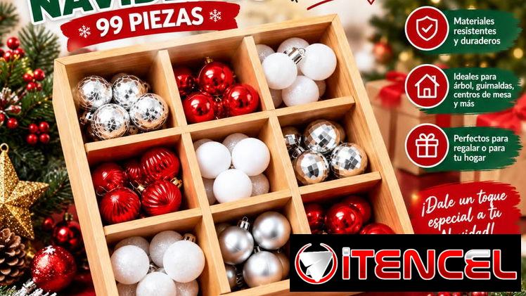 Set de 99 bolas de navidad 3 cm (son de las pequeñas) 15 USD el paquete