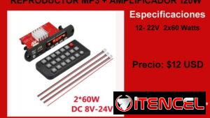 Equipo música reproductora MP3 con amplificador tipo de de 2x60W