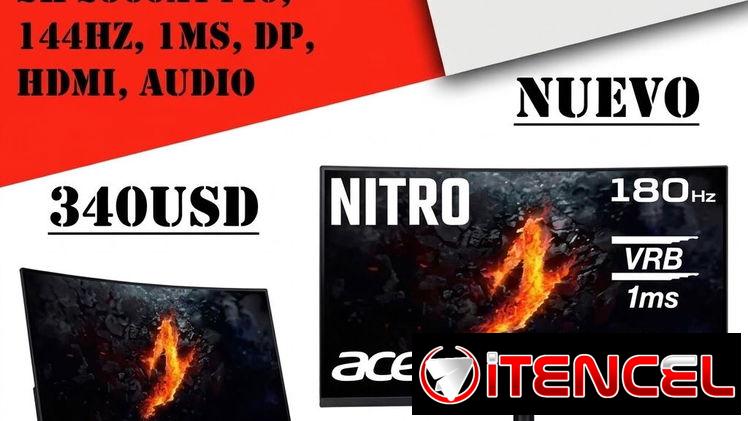 Monitor Acer Nitro 32" WQHD 2K (340usd) 2560x1440, 144Hz, 1ms, DP, HDMI, Audio "Nuevo Sellado"