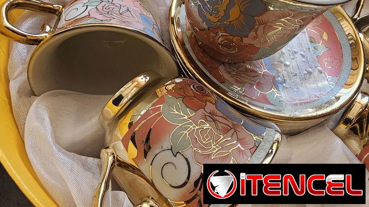 Juego de Tasas para Te Nuevo. de porcelana antigua.