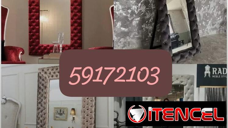 ♧♡ ESPEJOS CON SU MARCO TAPIZADO. IDEALES PARA DECORAR SU HOGAR, O NEGOCIO.