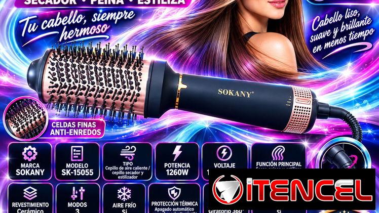 CEPILLO ALISADOR ELECTRICO SOKANY, FACTURA Y GARANTÍA. VARIEDAD DE PRODUCTOS IMPORTADOS PARA SU CABELLO Y ÚTILES