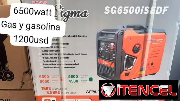 Planta Sigma silenciosa 6500w gas y gasolina
