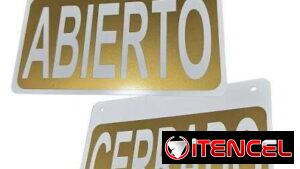 Cartel abierto y cerrado