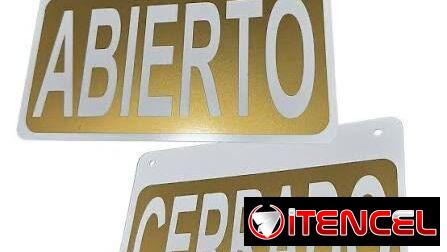 Cartel abierto y cerrado