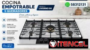 Cocina Drija empotrable 5 quemadores Modelo Livorno 90