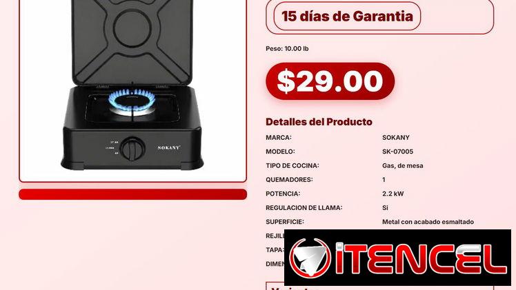 COCINA DE GAS DE UNA HORNILLA SOKANY .