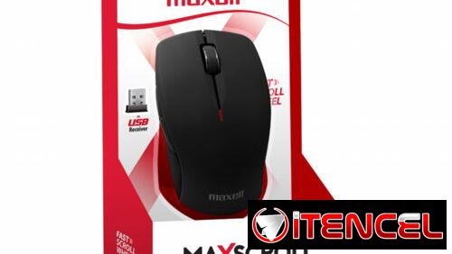 Mouse inalámbrico óptico con rueda de desplazamiento rápida “Maxell”.