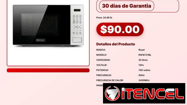HORNO MICROONDAS ROYAL 20 L .