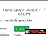 Laptop Gaming A16, Es un I7 de 16GB/1TB.
