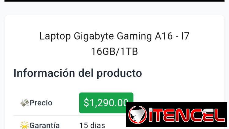 Laptop Gaming A16, Es un I7 de 16GB/1TB.