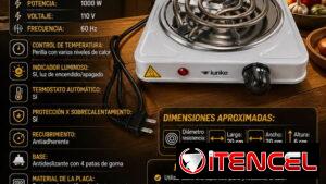 🥘COCINA 🥘 ELÉCTRICA IUNKE 1000 W. MENSAJERÍA CON FACTURA Y GARANTÍA. 📲 54833699