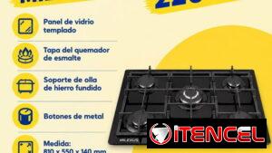 Cocina para empotrar de 5 quemadores