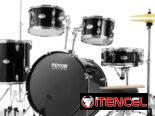 VEVOR Juego de batería de 5 piezas para adultos, kit completo de tamaño completo de 22 pulgadas con bombo, toms, caja,