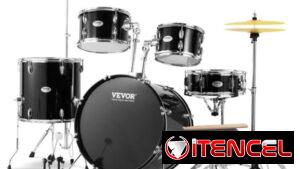 VEVOR Juego de batería de 5 piezas para adultos, kit completo de tamaño completo de 22 pulgadas con bombo, toms, caja,