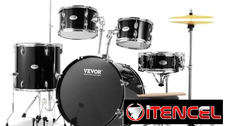 VEVOR Juego de batería de 5 piezas para adultos, kit completo de tamaño completo de 22 pulgadas con bombo, toms, caja,