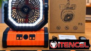 VENTILADOR RECARGABLE F6 — NARANJA