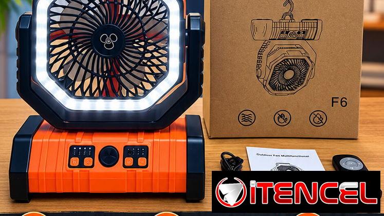 VENTILADOR RECARGABLE F6 — NARANJA
