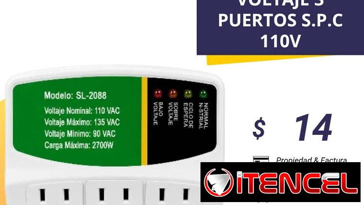 PROTECTOR DE VOLTAJE 3 PUERTOS S.P.C 110V