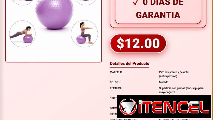 Balón de Pilates Inflable 75 cm con Superficie de Mayor Agarre VPT-0007
