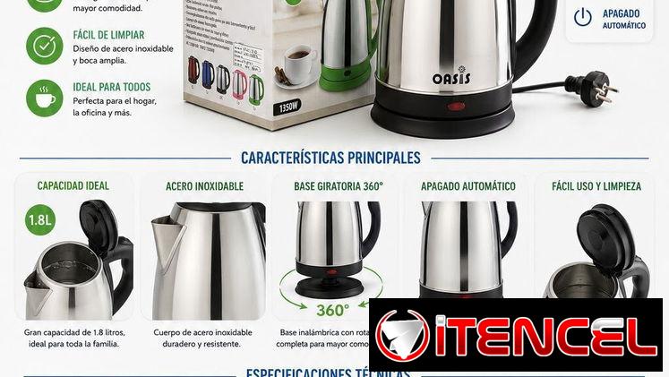Jarra eléctrica para hervir agua de 1.8 y de 1.7 litros 🪻