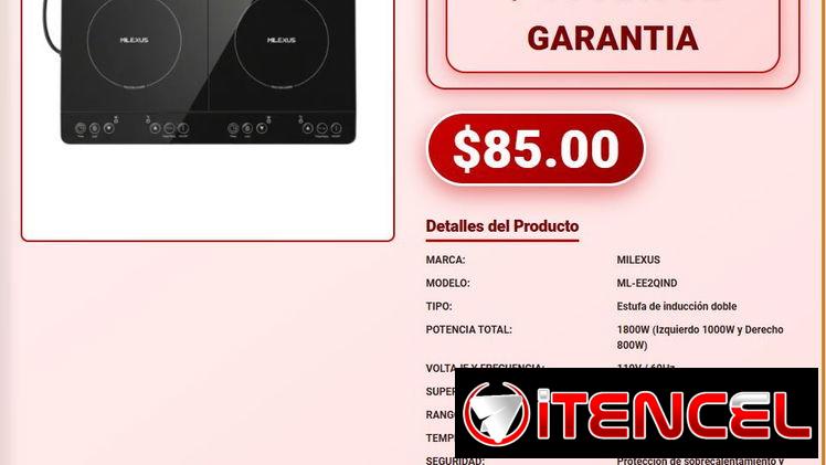 Cocina de Induccion Doble Milexus 1800W 110V Oferta Cocina de Induccion Doble Milexus 1800W Uso Diario VPT-0173