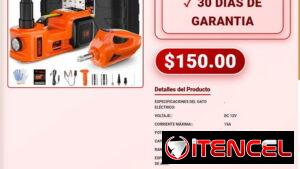 GATO ELÉCTRICO 3 EN 1 CON COMPRESOR DE AIRE (12V) Y LLAVE DE IMPACTO .