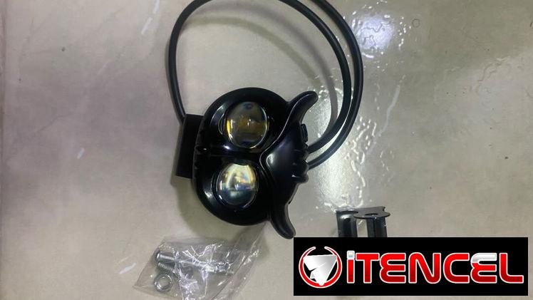 faro exploradora LED/láser auxiliar para motocicleta con diseño estilizado de búho o tigre