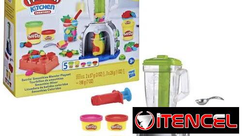 Hasbro Play-Doh Kitchen Creations Swirlin Smoothies Blender Playset 5 Cans 198 g 7 oz