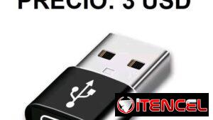 ADAPTADOR DE PUERTO C HEMBRA A PUERTO USB MACHO