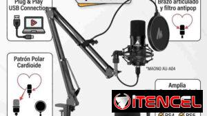 🎙️ Kit de Podcast MAONO AU-A04 - Micrófono USB + Brazo Articulado - $75 USD