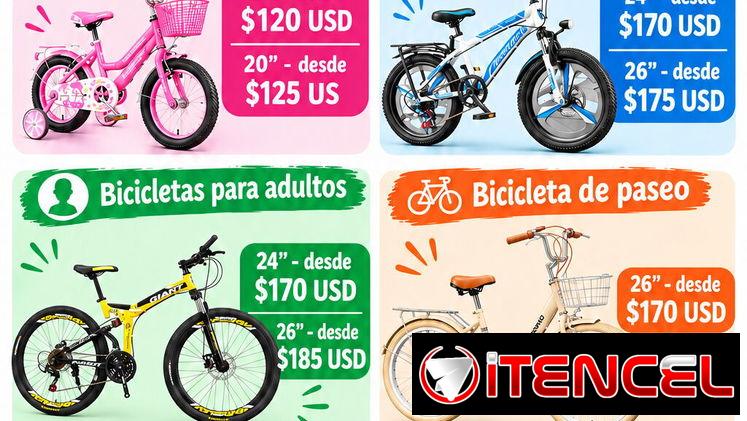 Bicicletas para todas las edades y gustos 🚲 varias medidas, modelos y colores 🌈 16″ | 20″ | 24″ | 26″ |
