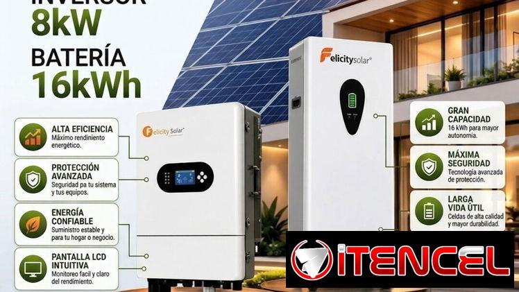 Combo Felicity Solar de Inversor de 8Kw con Bateria 16Kwh