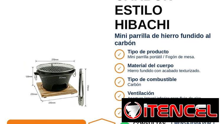 ESTUFA DE CARBÓN ESTILO HIBACHI