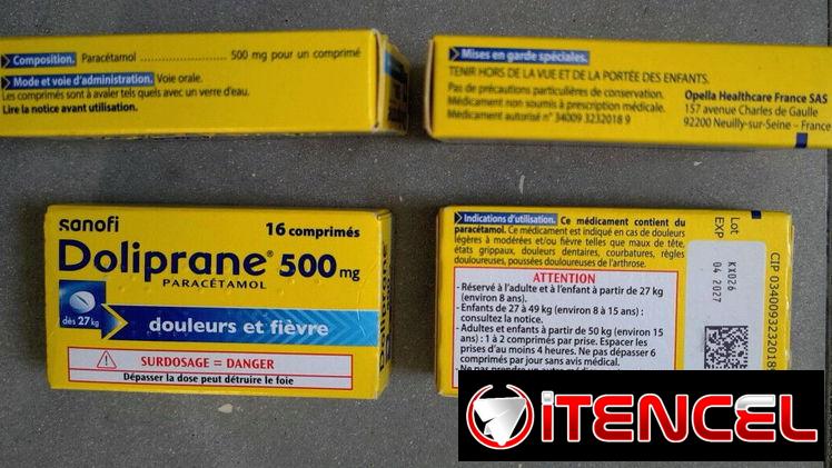 Paracetamol Doliprane 500mg * 16 pastillas, vence en abril 2027, 800 CUP, Vedado