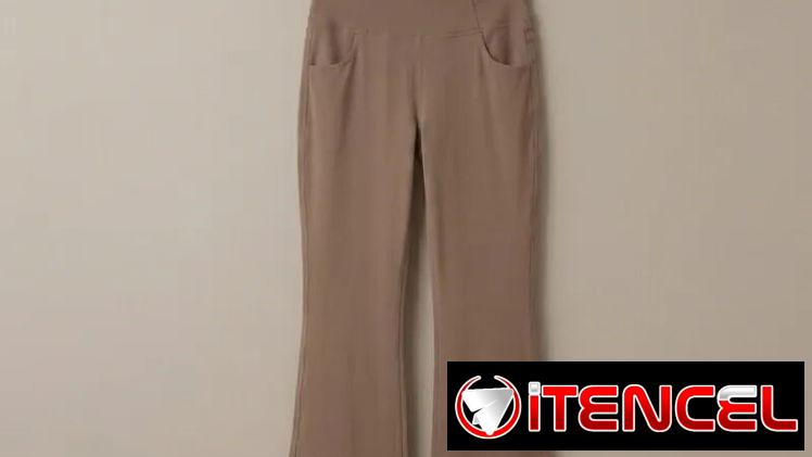Pantalón Flare de Yoga y Tiempo Libre - Marrón Taupe Talla XL