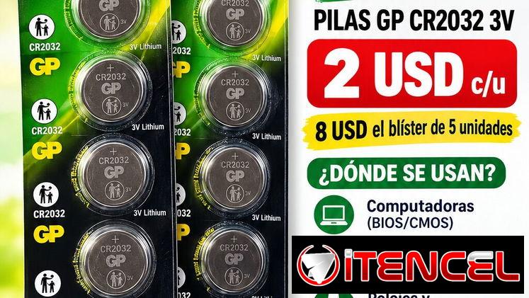 🔋 PILAS GP CR2032 – 3V LITIO
