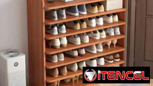 Zapatera de 8 niveles de madera 26cm x 82cm x 120cm/ 50 usd
