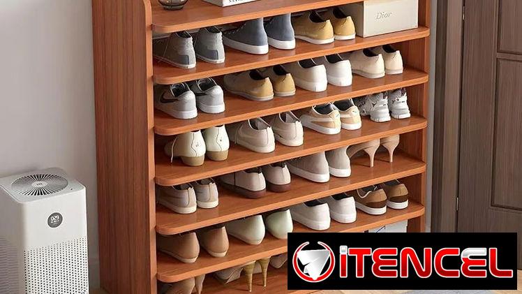 Zapatera de 8 niveles de madera 26cm x 82cm x 120cm/ 50 usd