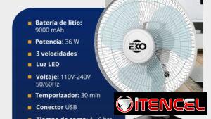 Ventilador de Mesa Recargable 12" EKO (f)