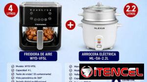 Combos de elctrodomesticos: Freidora mas arrocera, lavadora mas calentador de agua.