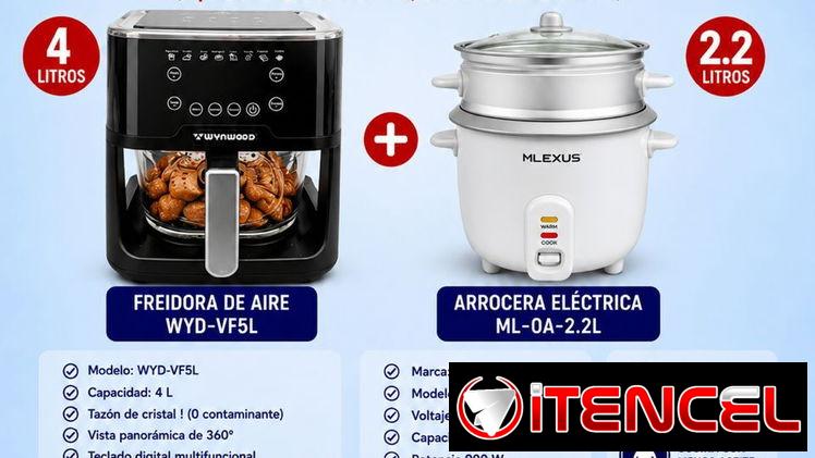 Combos de elctrodomesticos: Freidora mas arrocera, lavadora mas calentador de agua.