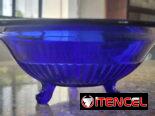 Frutero L.E. Smith Art Deco Ribbed Azul Cobalto (c. 1930) – Tel:5358 0956 – Vedado
