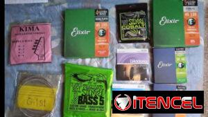 Cuerdas para guitarra de varios tipos y bajo