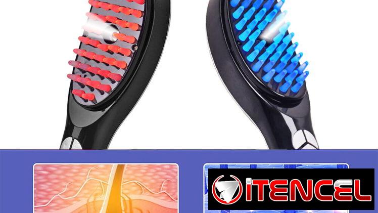 Cepillo eléctrico capilar 💆‍♀️✨ con luz roja/azul, masaje 3D ultrasónico, vapor hidratante y difusor de aceites