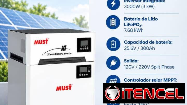 Nuevo precio  Todo en uno Must Inversor 3kw Batería 7kwh  Precio 2380 USD   Domicilio incluído  Garantía