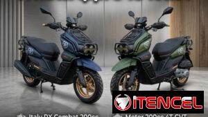 Moto de combustión y bicimoto eléctrica