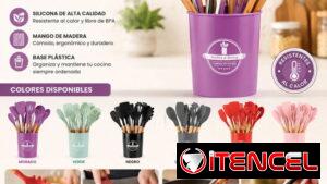 Set de utensilios de cocina de silicona de 12 piezas