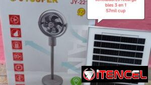 Ventiladores recargables 3 en 1 ,se pone d pie ,un poco más chiquito y d mesa el mismo ventilador ,autonomía 20 horas ,t