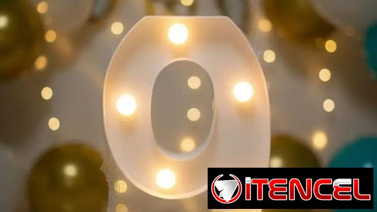 Número 9 con Luces 22 cm de alto